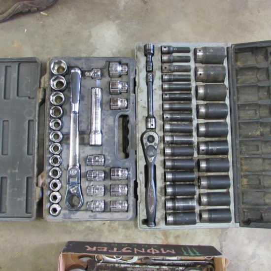 Deep well impact socket sets, socket set