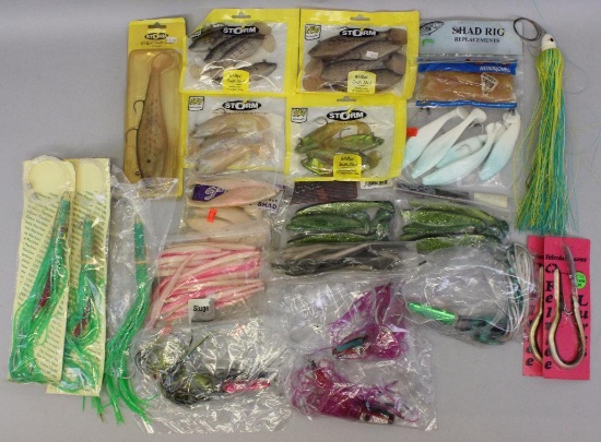 LARGE LOT OF VARIOUS RUBBER LURES BY STORM