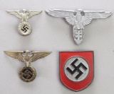 Grouping of German WWII Hat Insignia