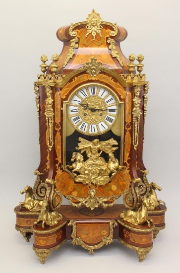 Ormolu Mounted and Marquetry Mantel Clock