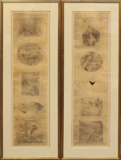 Set of (2) Chinese Wood Block Prints
