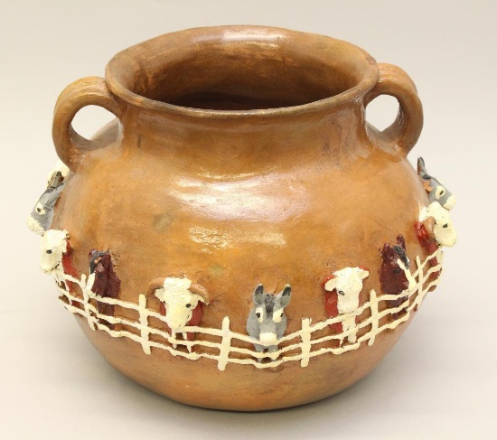 Silas and Bertha Claw Native American Navajo Pottery Jug
