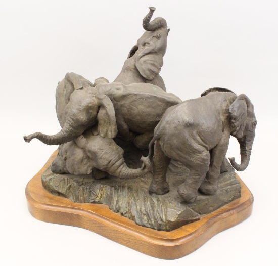Bronze Sculpture of Elephants