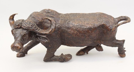 Carved Wooden Water Buffalo