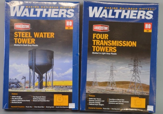 Walthers Cornerstone HO Transmission Towers & Steel Water Tower