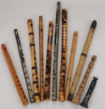 Lot of 11 Wooden Flutes