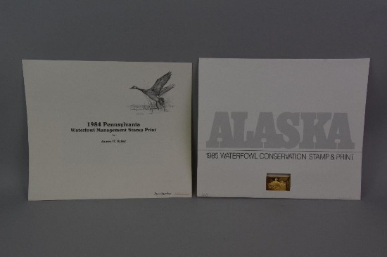 Grouping of 2 - Waterfowl Stamp and Print - Alaska and Pennsylvania