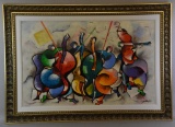 Abstract Oil on canvas signed in lower right