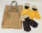 1 new Filson Apron, 2 tan Filson leather gloves size small and medium.