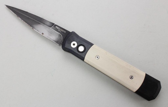 Pro-Tech Tuxedo Godson push button auto knife.