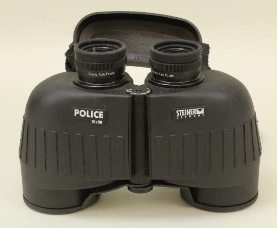 1 lightly used Steiner Military/Police 10x50 binoculars.