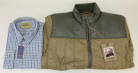 1 Filson Ultralight quilted jacket and 1 Dubarry "Allenwood" long sleeve shirt.