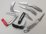 Lot of 7 Spyderco folding knives.