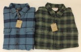 2 new Filson long sleeve fintage flannel work shirts.