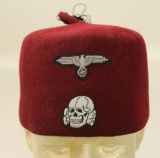 German WWII SS Fez in Red