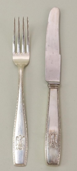 Luncheon Knife and Fork - WWII Adolf Hitler