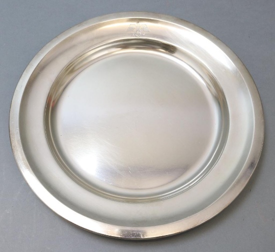 German Silver Plate Dinner Plate - WWII Adolf Hitler