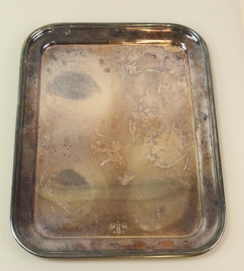 German Silver Plate Serving Tray - WWII Adolf Hitler