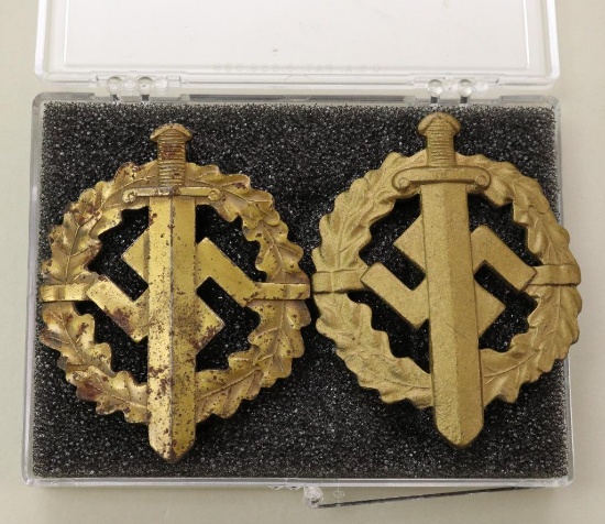 Pair of German WWII SA Sport Badges