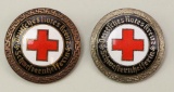 Pair of German WWII Red Cross Nurse's Assistant Pins