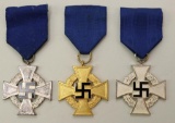 Group of German WWII Faithful Service Crosses