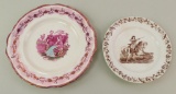Pair of British Transfer Ware Soft Paste China Pieces