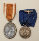German WWII Medals-Wehrmacht Service and West Wall