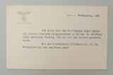 German WWII Hitler Thank You Card