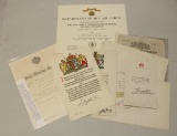 Group of Military Award Documents