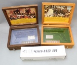 2 wooden presentation boxes for WWII Commemorative Colt 1911 pistols.