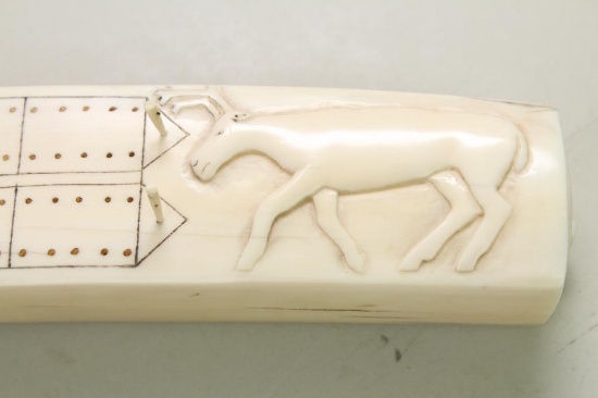 Bone Carved Cribbage Board