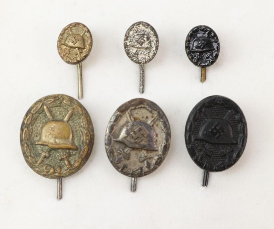German WWI & WWII Wound Badge Stick Pins