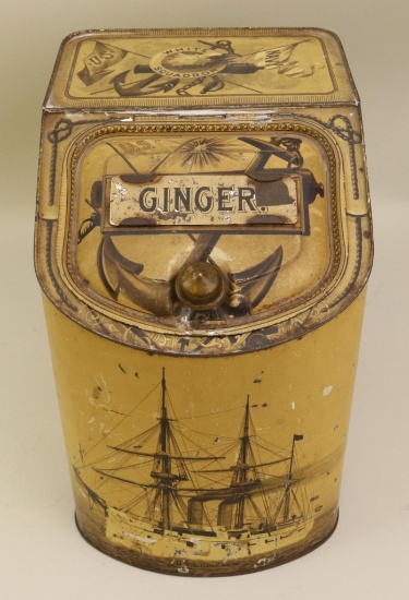 Ginger Canister-Navy Motif