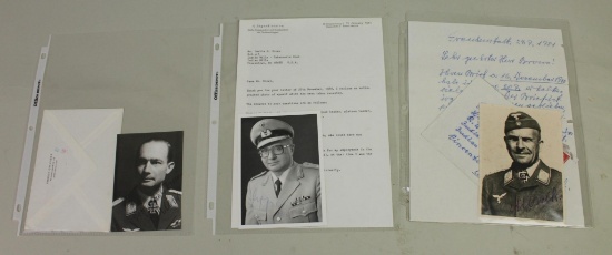German WWII Knight's Cross Winner Autographs