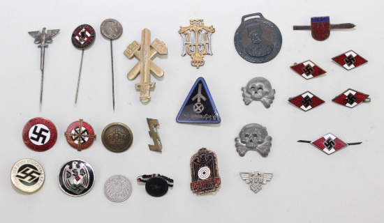 German WWII Organizational Pins and Other Items
