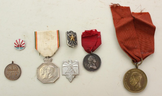 Grouping of Military Medals and Pins