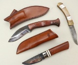 Lot of 2 Citadel and 1 unmarked folding knives.