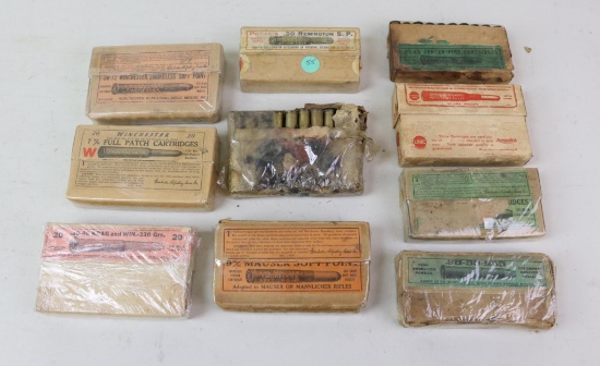 Lot of 10 vintage boxes of ammo.