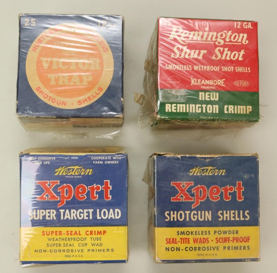 Lot of 4 vintage 12 ga boxes and ammo.