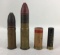 Lot of 4 large bore military rounds.