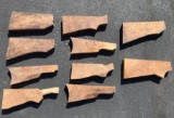 Lot of 10 walnut butt stock blanks.