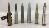 Lot of 6 large bore military training rounds.