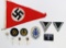 Misc. German WWII Insignia, Stickpins and Flag