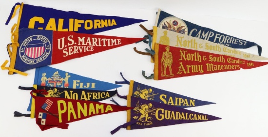 World War II Felt Pennants