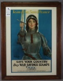 US WWI War Savings Stamps Poster