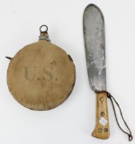 USMC Hospital Corpsman Knife & Span Am War Canteen