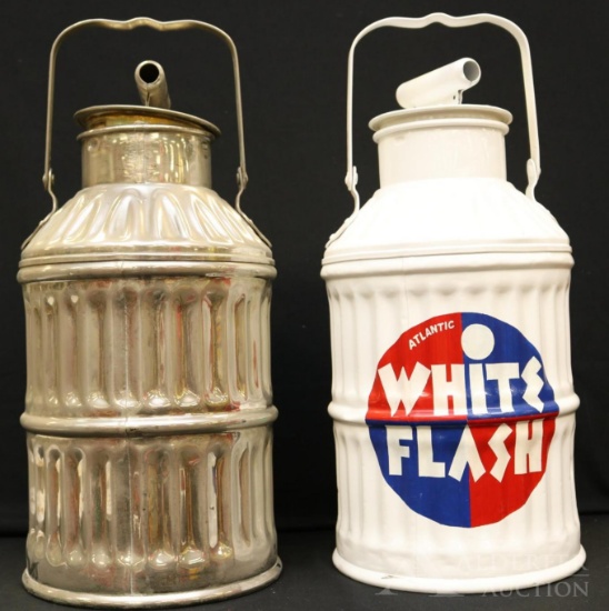 Atlantic White Flash & Texaco Company 5 Gallon Oil Gas Cans