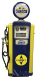 Wayne 100-B Gas Pump Restored in Blue Sunoco Gasoline