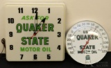 Quaker State Advertising Clock & Thermometer