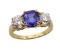 18KY Gold Tanzanite and Diamond Ring